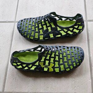 Mens Under Armour UA Water Shoes Size 11 Gray & Yellow Green